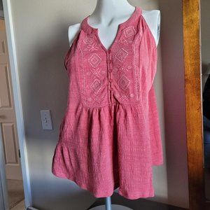 Women's Embroidered Sleeveless Blouse